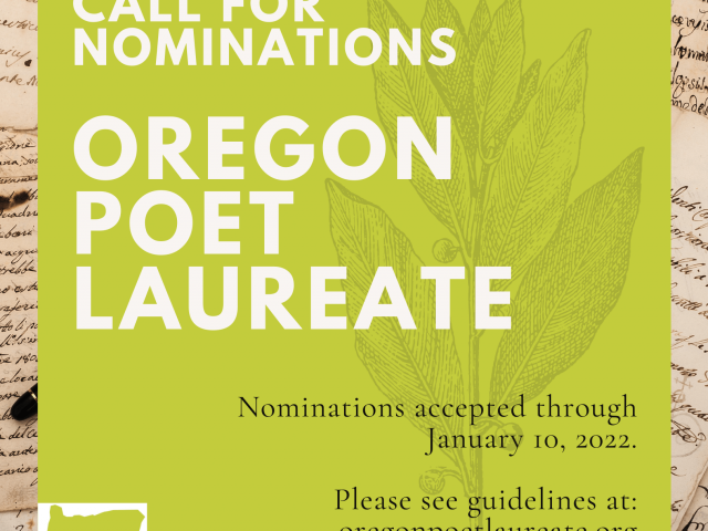 Call for Nominations: Oregon’s 11th Poet Laureate