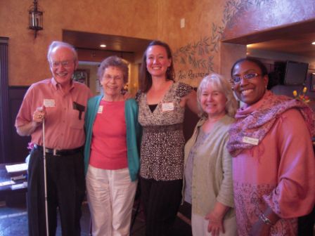 Trust Manager Kimberly Howard (R), with members of the Stayton Public Library Foundation, an MCDC grantee for this year.